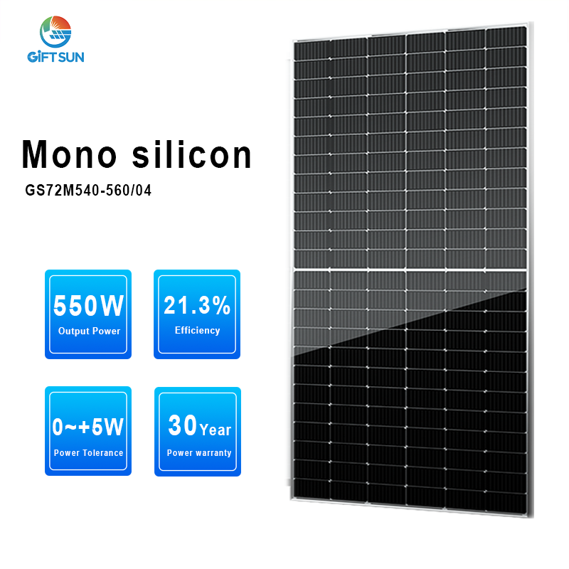 Eu stock 500w 540w 545w 550w 555W 560w 1000w photovoltaic mono solar power panel half cell full black 550w home use pv panels