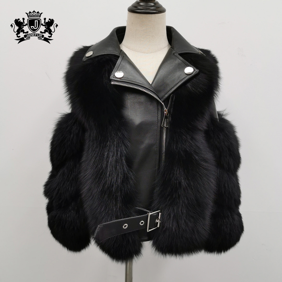 Real Fox Fur Coats for Children New Arrives Short Winter Sheep Leather Jacket Thick Warm Outerwear Kids Fur Coats