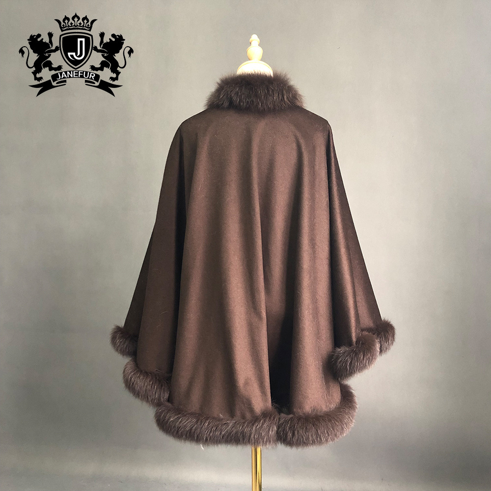 New genuine blue fox fur shawl for women winter cape poncho fashion cashmere shawl