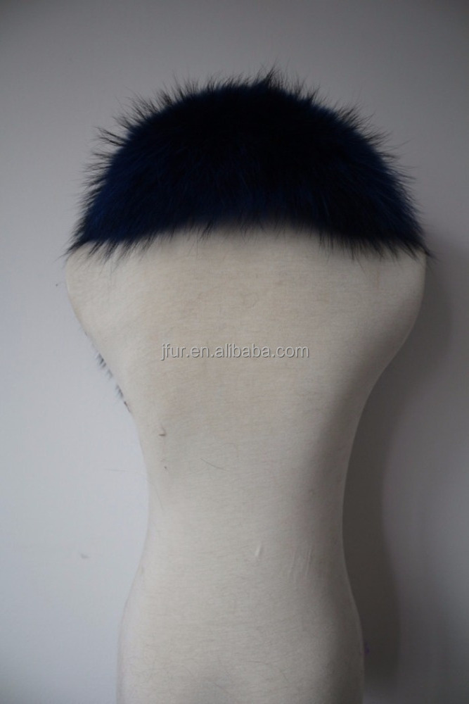 Wholesale Custom Colorful Fluffy Scarf Classic Luxury Detachable Raccoon Fur Collars for women