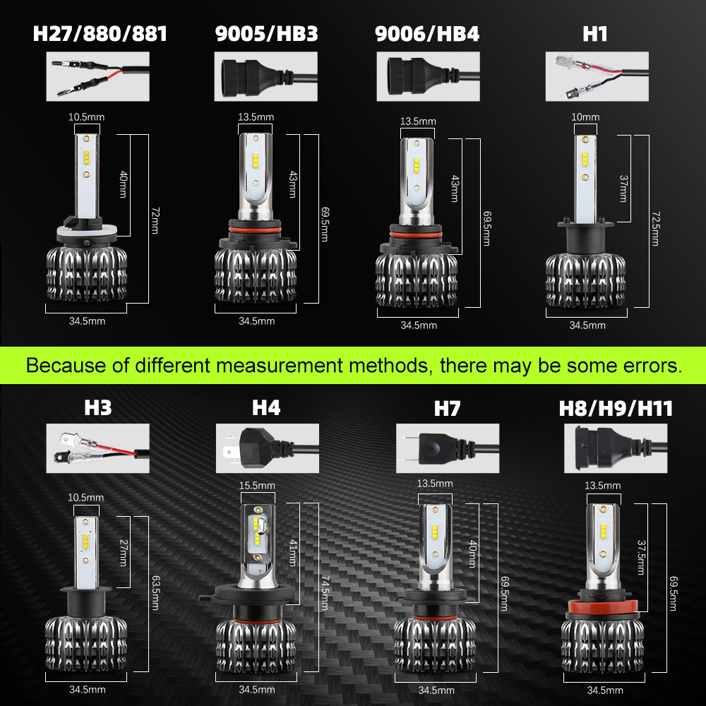 Super Bright 16000 Lumen Green Yellow Fog Light Bulb H4 H7 Led H7 H4 H1 H3 9005 9006 H11 Auto Car Low Beam COB LED Headlights H4