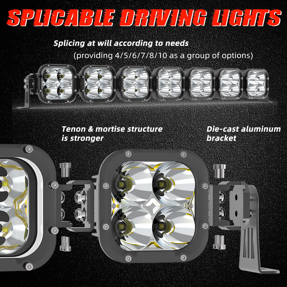 Newest Design Barra Led 4x4 UTV Roof Mount Offroad Linkable Modular Kit Led Light Bar for Polaris RZR Trucks