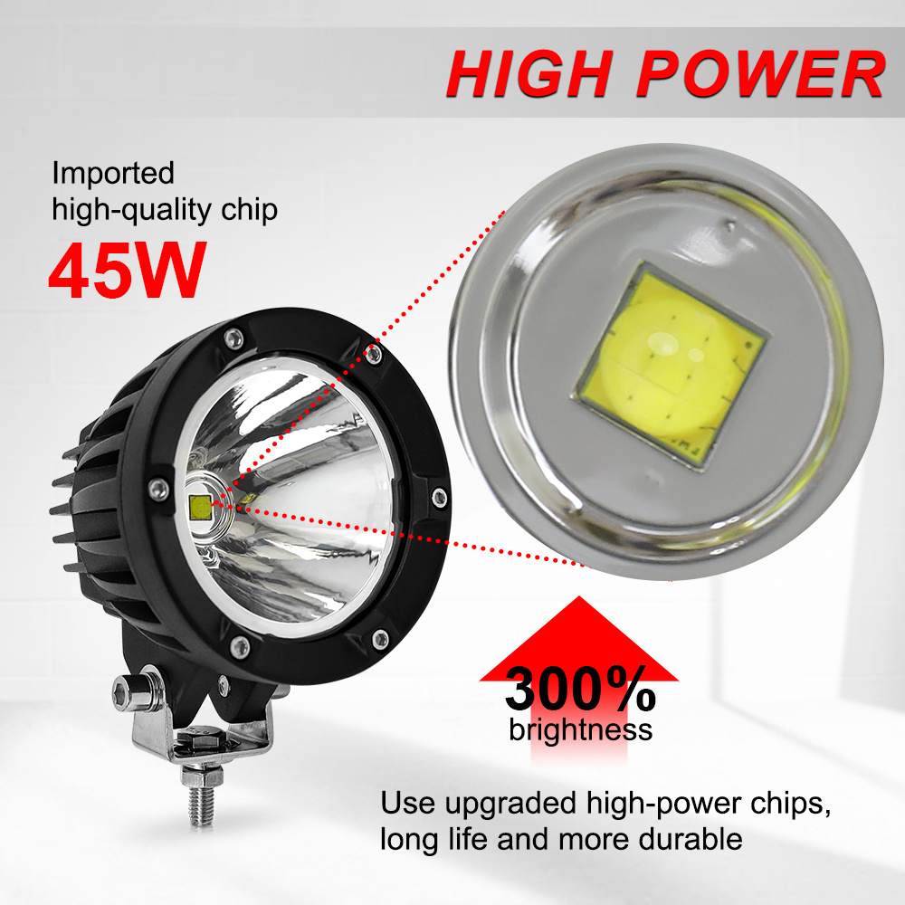 Stocked Led Fog Lamp 6500K 3500K White Yellow 24 Volt 45W SUV ATV 12V Round 4 inch Off Road Spot Led Auxiliary Driving Light