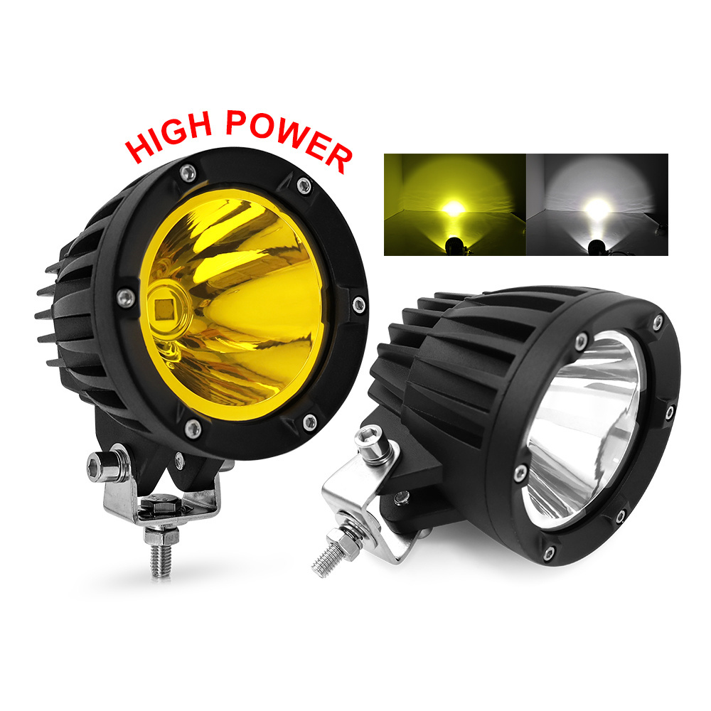 Stocked Led Fog Lamp 6500K 3500K White Yellow 24 Volt 45W SUV ATV 12V Round 4 inch Off Road Spot Led Auxiliary Driving Light