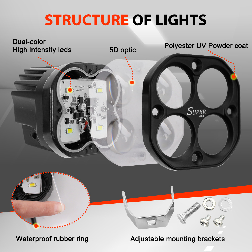 OEM 5D Projector Led Driving Spot Auxiliary Light Offroad 4x4, Cube Led Off Road Fog Lamp 12V 24V 3 Inch Led Pods Light