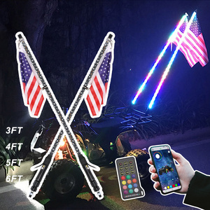 Remote Bluetooh APP Control Antenas Led 360 3ft 4ft 5ft 6ft Spiral Off Road SXS ATV RZR Flag LED Buddy Whip Lights for Can-am X3