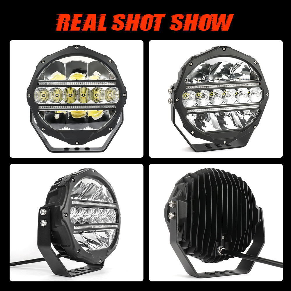 High Power 1400M Super Bright Truck 4WD Offroad LED Spotlight 4x4 9 inch, Car Led Work Light 24V 12V Round Led Driving Light DRL