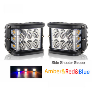 Wholesale Auto Lighting System Offroad Side Shooter Strobe Flashing 3000K 6500K 12V 72W Mount Light 3Inch Offroad Led Work Light