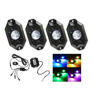 Color Changing RGB APP 12V 24V Cars Boat ATV UTV RZR  12 / 6 / 4 Pods 8 Pods Led Underglow Pods Rock Lights for Offroad Truck