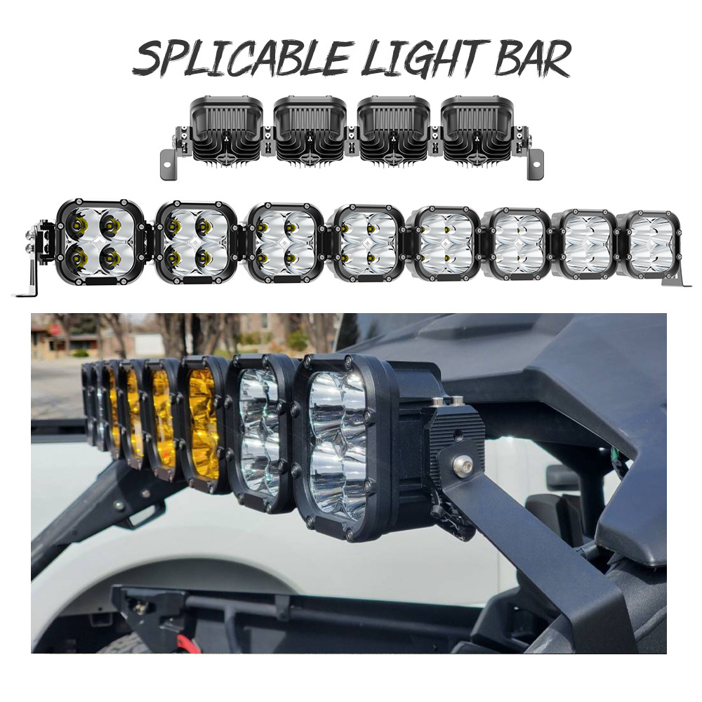 Newest Design Barra Led 4x4 UTV Roof Mount Offroad Linkable Modular Kit Led Light Bar for Polaris RZR Trucks