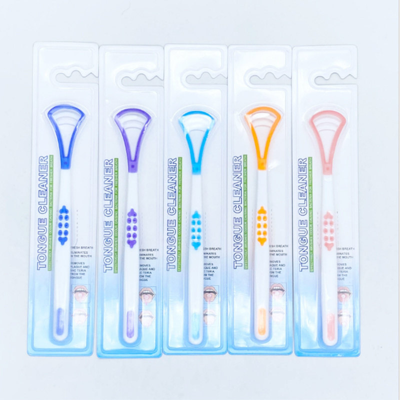 Hot Sales Tongue Scraper Random Color Oral Cleaner Brush Fresh Breath Cleaning Coated Toothbrush Hygiene Care Tools