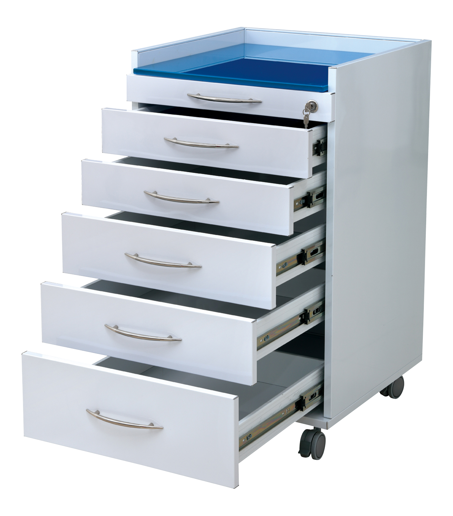 Dental Clinic Dentist Office Mobile Stainless Steel Cabinet with 5 Drawers