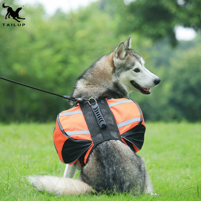 TAIL UP Dog Backpack Hiking Pet Saddle Bags Harness