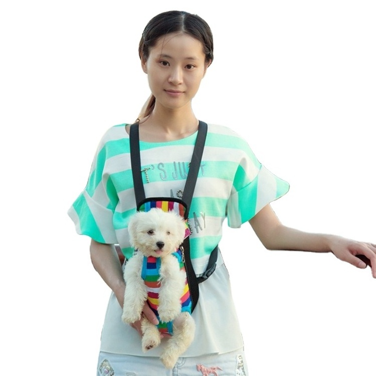 Legs Out Front Pet Dog Chest Backpack Carrier Outdoor Hands Free Travel Bag for Walking Hiking