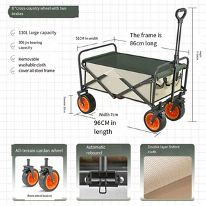 Factory wholesale Outdoor Garden Multifunctional Camping Folding Wagon Cart Trolley