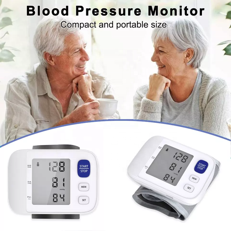 Good quality with pulse rate and Irregular heartbeat automatic bp machine cuff wrist digital blood pressure monitor