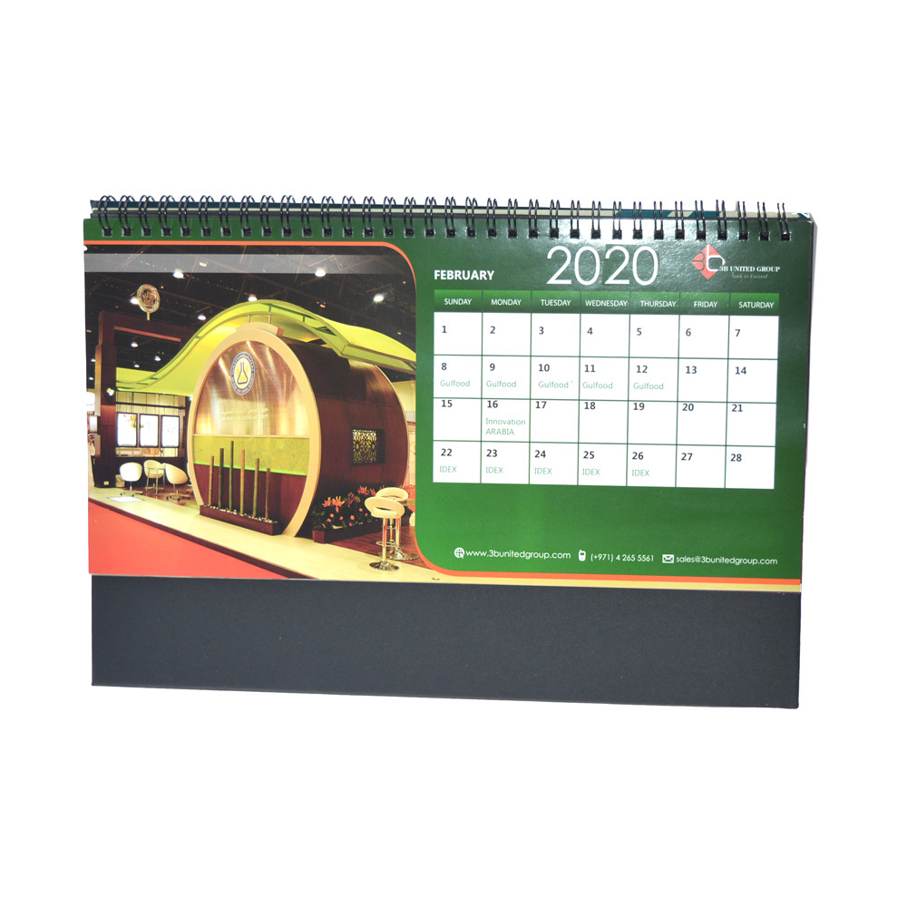 2020-2021Custom eco friendly printing full color printing stand desk table calendar