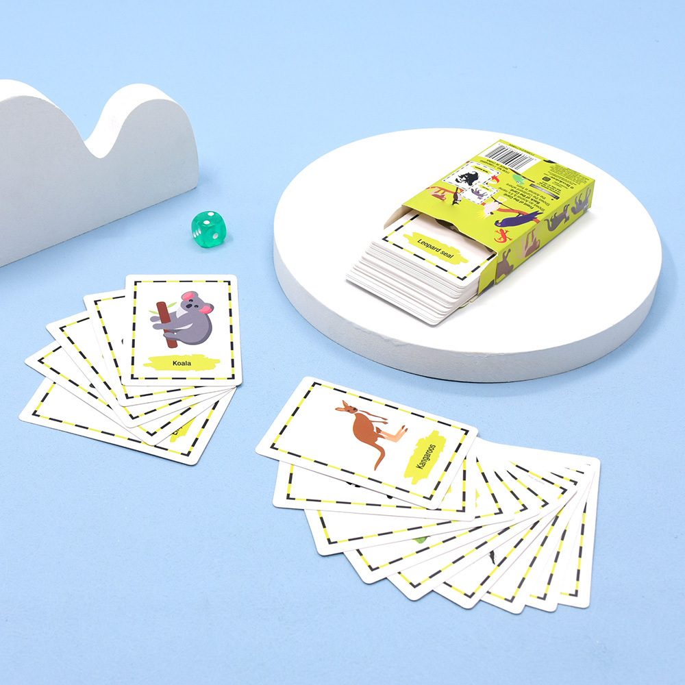 Kids Playing Cards Custom  Packaging Card Game PVC Playing  Education Children Flash Card