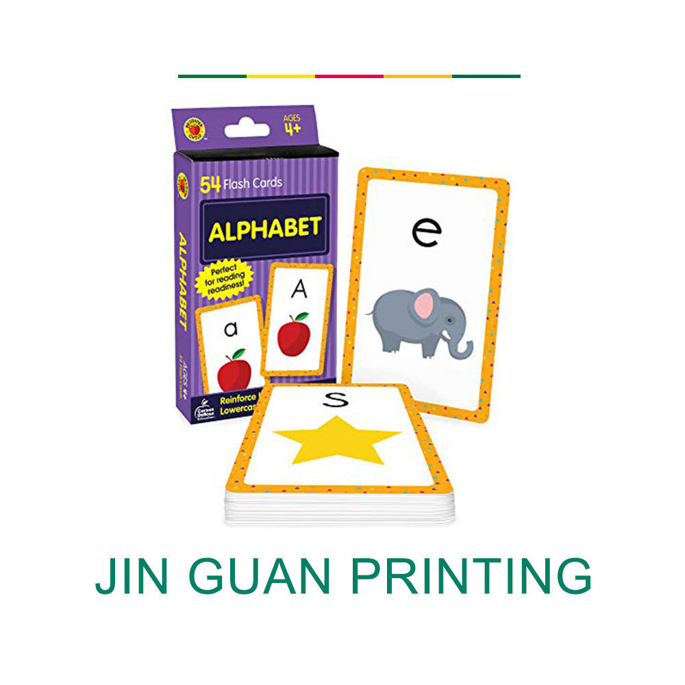 Custom Educational Memory Flash Cards Spanish & English Kids Learning Alphabet Card Free Sample