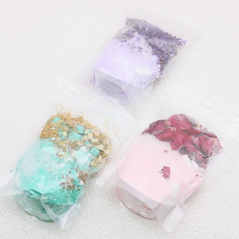 Flower Bath Fizzies Shimmer wash Bath Powder bath bombs with petals in Bag