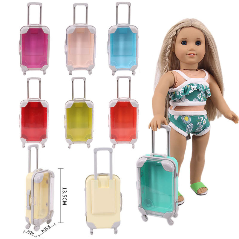 18-inch American Doll Accessories eyelashes Luggage Case American Girl Mini Suitcase for Eyelashes Lip Gloss Keychain