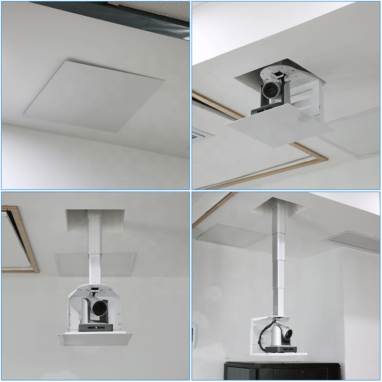 JGST Stock Video Conferences Telescoping Hidden ceiling recessed Camera Mount Hanger Motorized Projector Lift from Ceiling