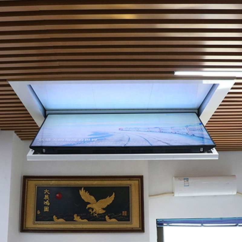 Hot-selling Ceiling Hidden 32-86Inch motorized tv lift mechanism Telescoping flip down Electric retractable tv ceiling mount