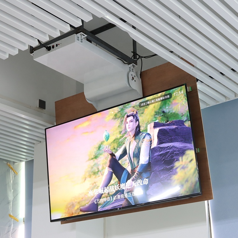 New Upgraded JG52 Retractable 0-105 Degrees adjustable ceiling Hidden flip down tv Mount motorized drop down tv lift mechanism