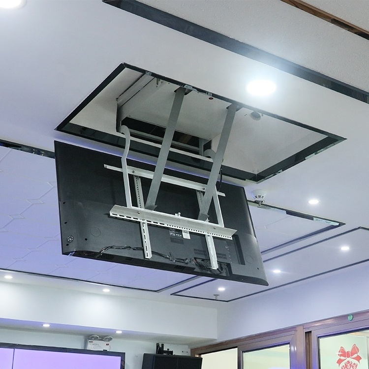 JGST Stock Wireless Remote Control Motorized TV Lift Electric Fold Down Hidden TV Ceiling Mount Up Down TV Lift