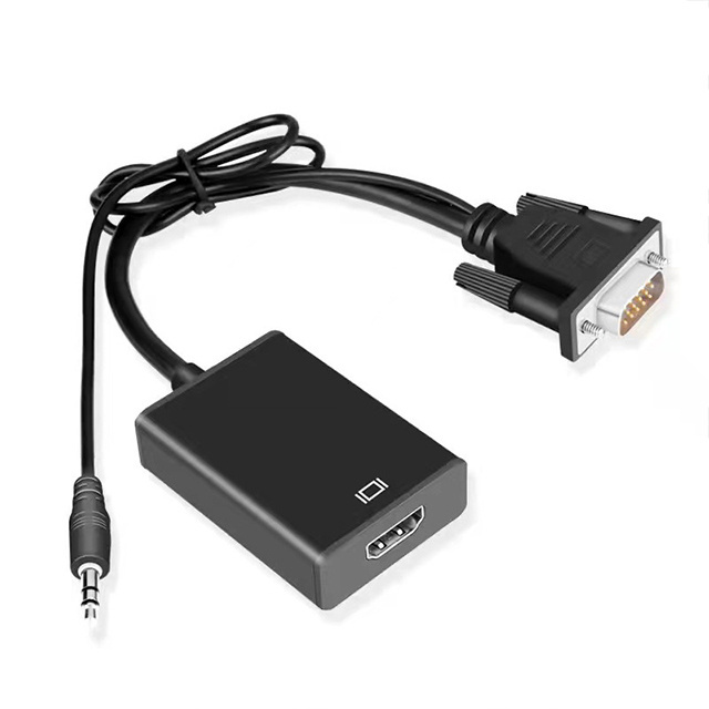 1080P VGA To HDMI Cable Converter Adapter With Audio Power USB Cable In Audio&Video Cables VGA input HDMI output