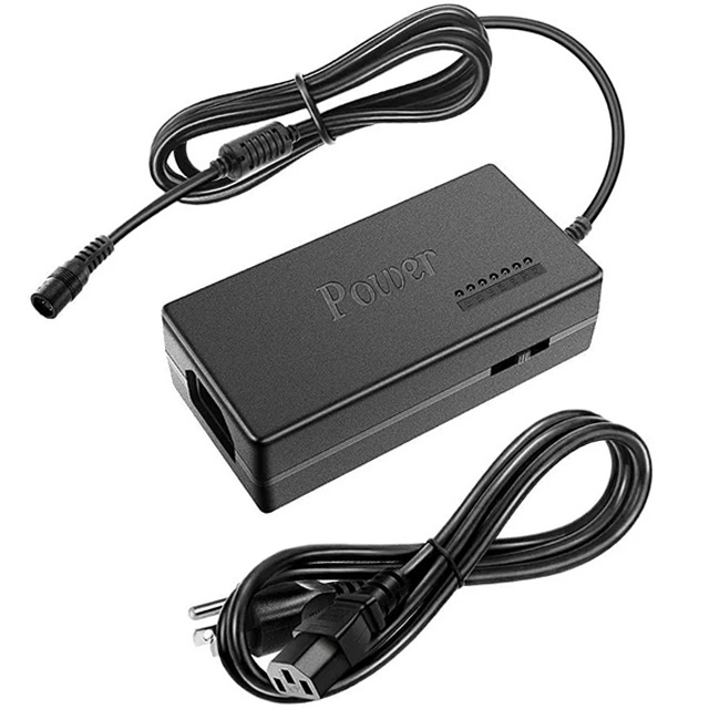 12V-24V 96W Multifunctional Laptop Power Adapter Adjustable Universal Charger with Fast Charging LED Light & Camera Integration