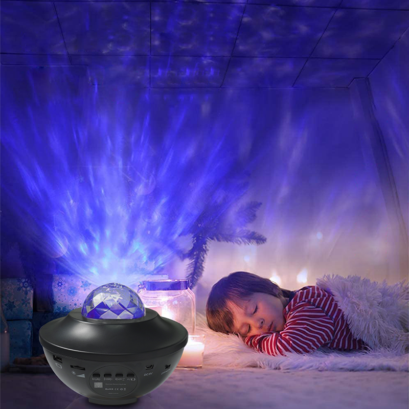 2022 New Smart Rotatable Star Night Lights for Kids Sky Laser Cove Lamp 360 LED Aurora Music Projector Light