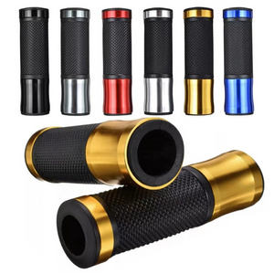 Motorcycle Universal Accessories CNC Aluminum Rubber Gel Handlebar Hand Grips 7/8" 22MM Motorbike Handle glue