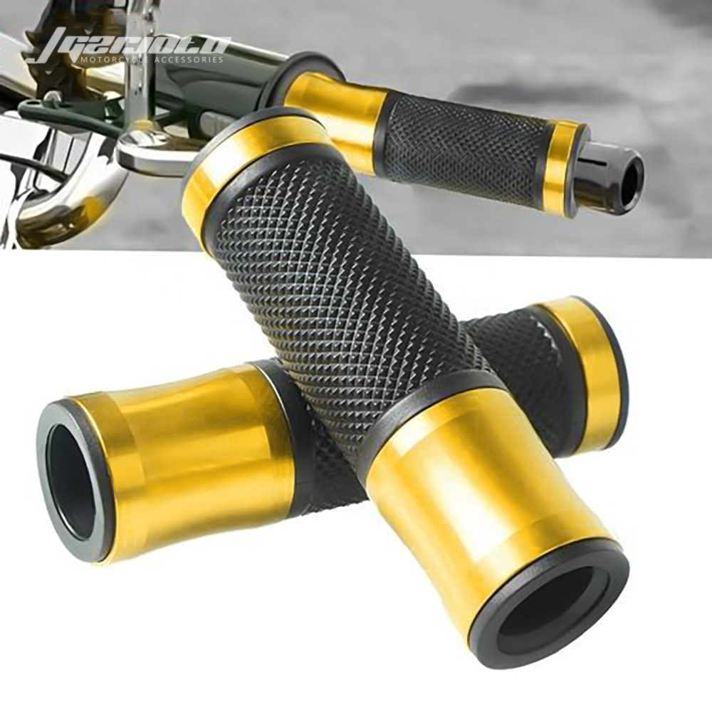 Motorcycle Universal Accessories CNC Aluminum Rubber Gel Handlebar Hand Grips 7/8