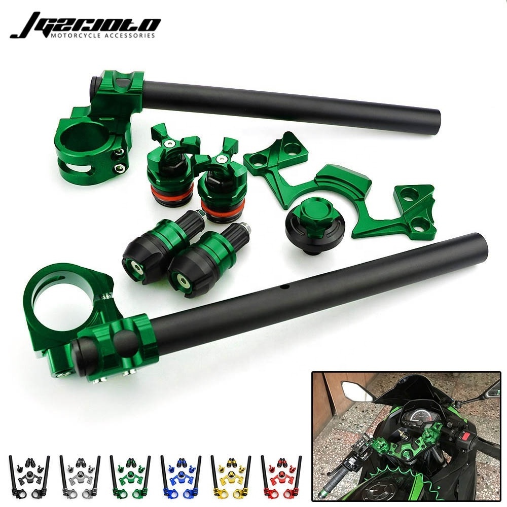 Motorcycle CNC Aluminum Faucet Handlebar Assembly Handle Bar System for KAWASAKI NINJA 250 300 Accessories