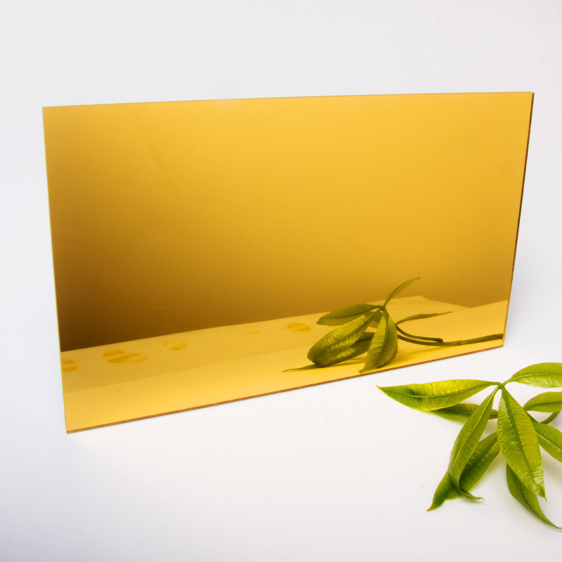 Customized Size And Thickness Flexible Gold Mirror Acrylic Sheet for laser cutting