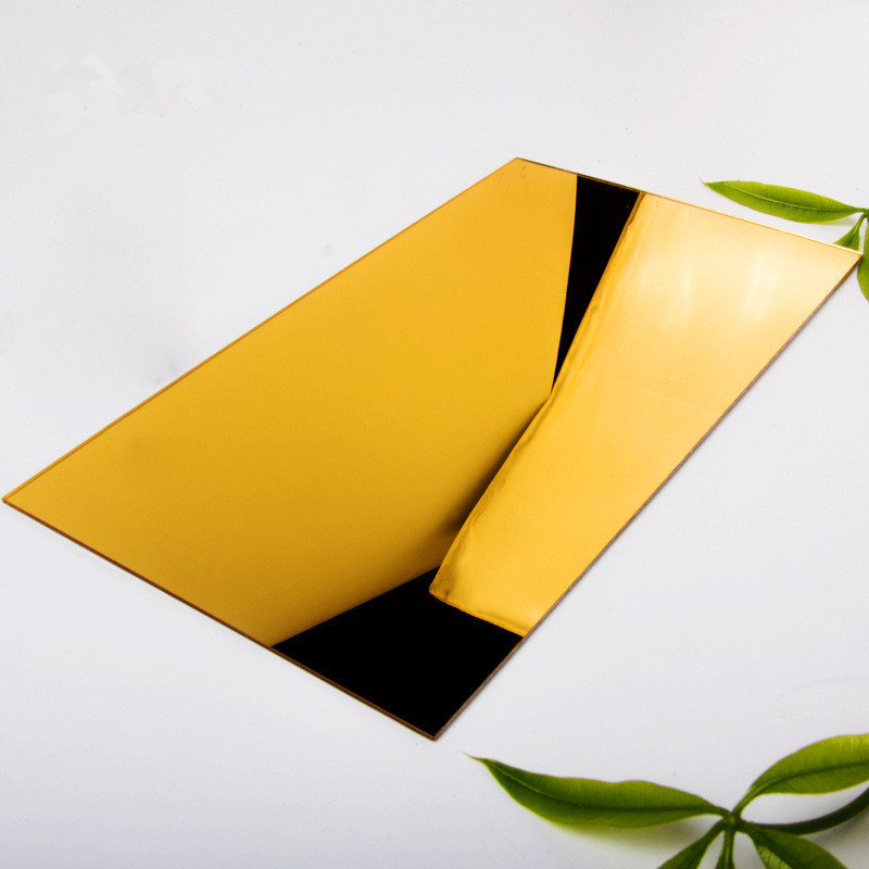 Customized Size And Thickness Flexible Gold Mirror Acrylic Sheet for laser cutting