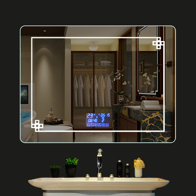 Ip44 Bedroom Vanity Touch Switch Screen Led Speaker Smart Magic Makeup Mirror With Light