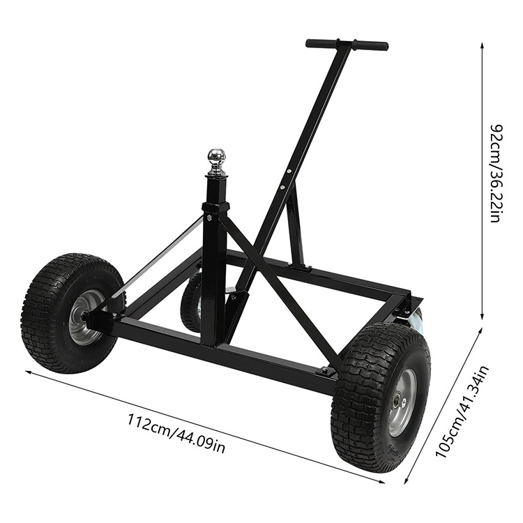 JH-Mech Anti Slip with 4 Tires Adjustable Height Tongue Weight Capacity Carry Heavy Objects Trailer Mover Dolly