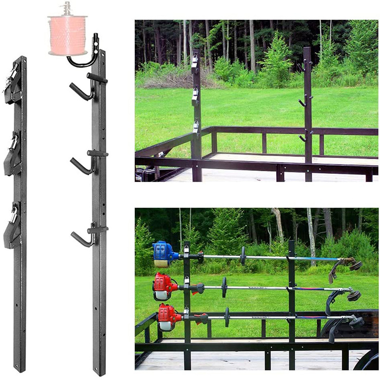 JH-Mech 3 Place Weedeater Line Holder with Locks Compatible with Enclosed Trailers Landscaping Trucks Trimmer Rack