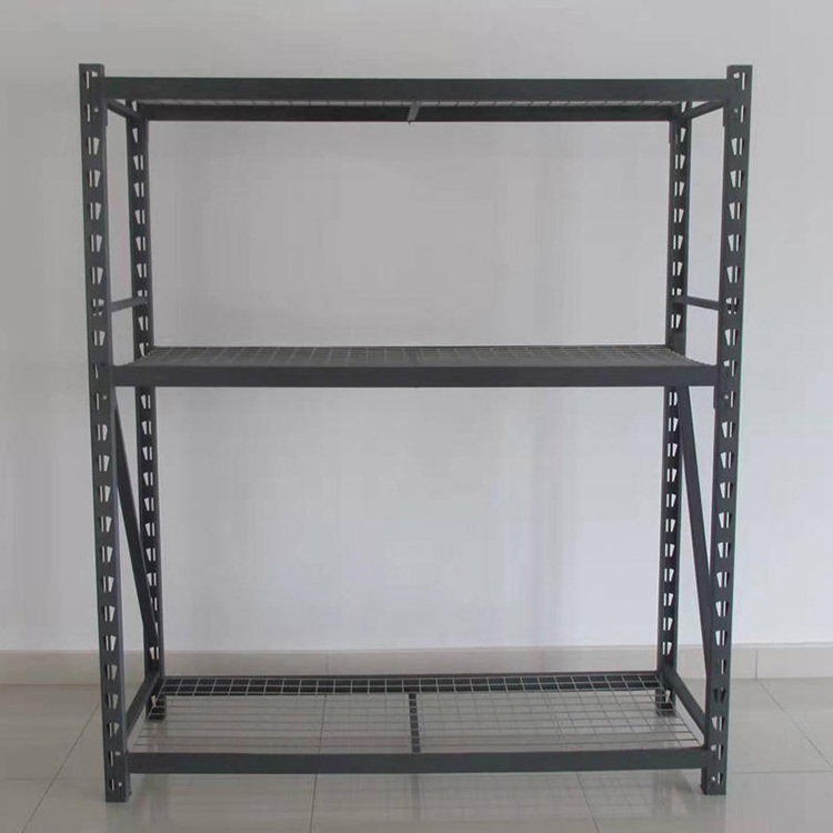 JH-Mech Boltless Shelves Metal Custom Black Powder Coated Metal Boltless 4 Tier Garage Shelves Storage Rack Units