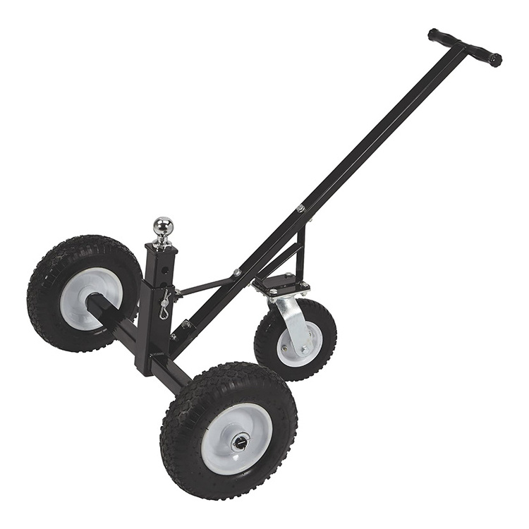 JH-Mech Stability Hand Truck Trailer 800 Lb Capacity with Caster Adjustable Black Powder Coated Trailer Dolly