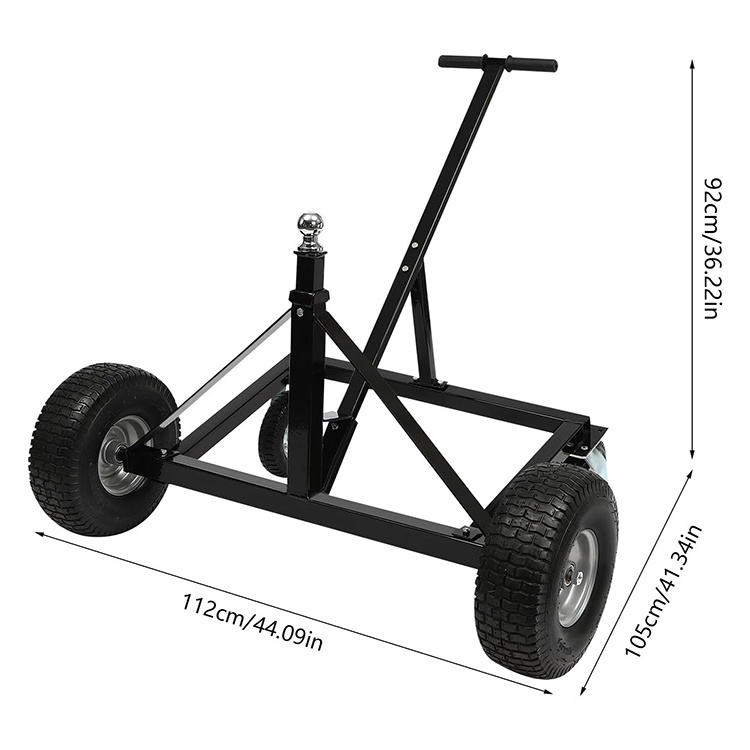 JH-Mech Convenient Tow Dolly Trailer 4 Wheel Adjustable for Moving Site Transportation Carbon Steel Boat Trailer Dolly