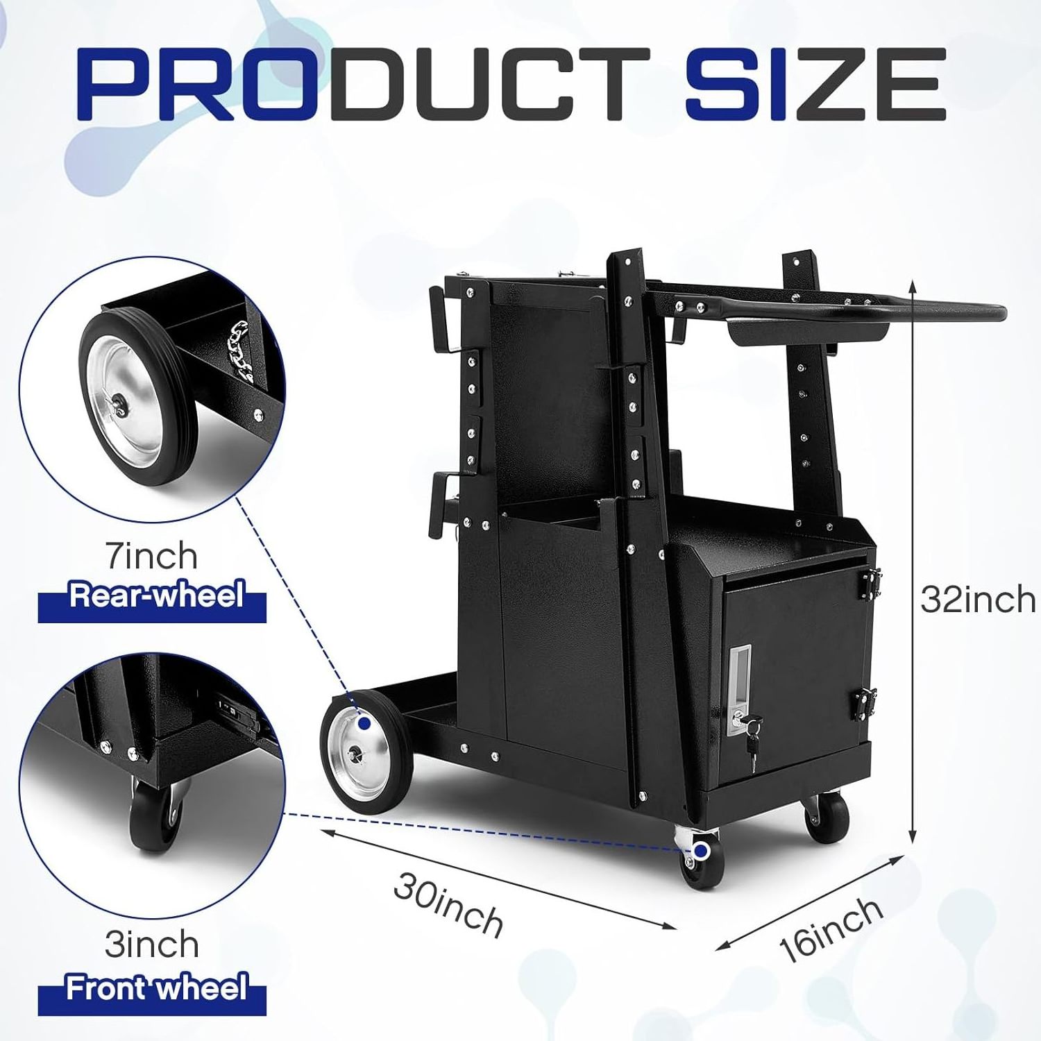 JH-Mech Rolling Welder Cart with Drawers for Transporting and Storing Welders Metal Welding Cart with Drawers