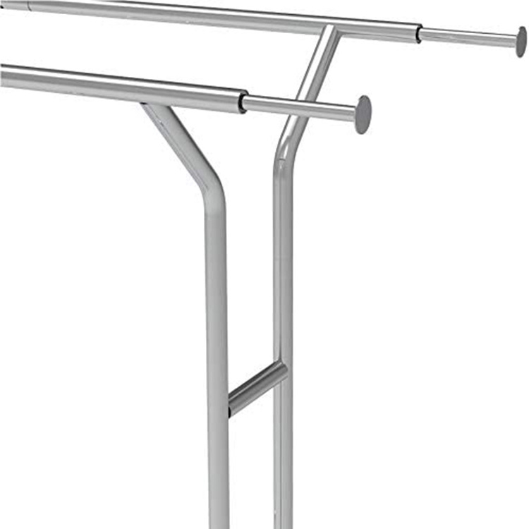 JH-Mech Commercial Grade Unique Double H-shape structure design Heavy Duty Double Rail Garment Clothing Rack