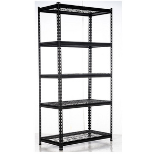 JH-Mech Boltless Rack OEM Warehouse Use Durable 5 Layers Black Powder Coated Shelving Unit Boltless Storage Steel Racking Racks