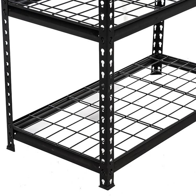 JH-Mech Boltless Rack OEM Warehouse Use Durable 5 Layers Black Powder Coated Shelving Unit Boltless Storage Steel Racking Racks