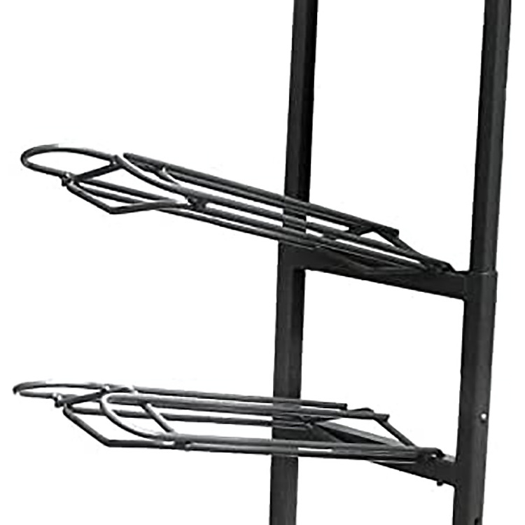 JH-Mech Two Wheel Saddle Rack Cart High-Quality Stable Gray Hammer Tone Powder-Coated Material Free Standing Horse Saddle Rack