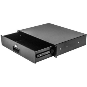 JH-Mech Rack Mount Drawer for Server Cabinet 19*13 Inch Lockable Recessed Handle Design Steel Under Desk Drawer Organizer