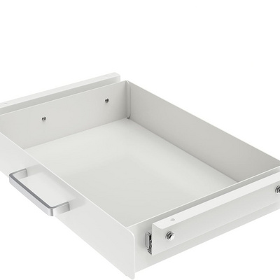 JH-Mech Hidden Desktop Storage  Drawer Easy Slide-Out White Durable Metal Under Desk Storage Drawer